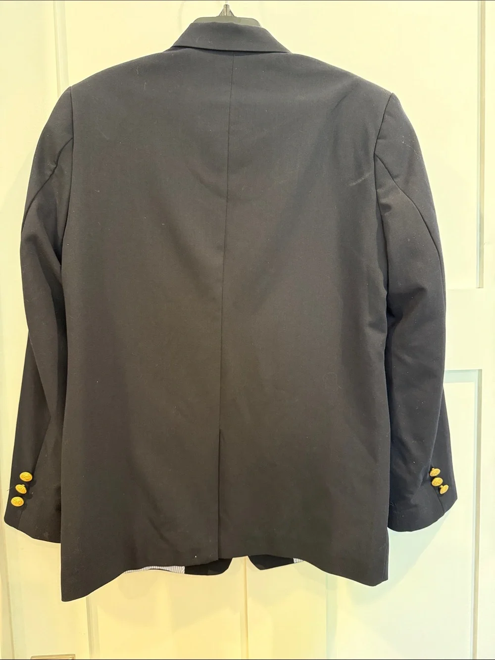Izod Boys' Navy Blazer with Gold Buttons and Pocket Square